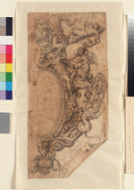 Entwurf für eine Kartusche mit den Insignien eines Papstes