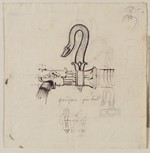 Entwurfsskizzen für einen Wasserhahn (?), Seitenansicht