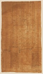 Kassel, Schloß Bellevue (?), Werkzeichnung eines Korridors, Längs- und Querschnitt