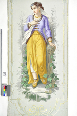 Füllstück mit Personifikation des Winters aus dem Dekor "Les quatre saisons"