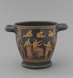 Monumentaler Skyphos-Krater mit Dionysos und Papposilen
