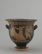 Glockenkrater mit Satyr/Silen - Komödienszene/Schauspielern (?)