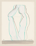 Hockende, konzentriert, nach links