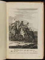 Drei Reiter vor einer Burg im Gespräch