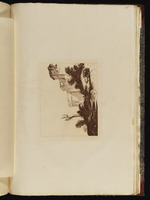 Landschaft mit einem Ochsenkarren rechts, der auf eine hohe Stadtmauer zufährt