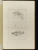 Oben: Sitzender Soldat, aus einem Glas trinkend; unten: Stehender Soldat mit Gewehr unter dem Arm