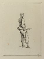 Mann mit Klistier, nach rechts gewandt