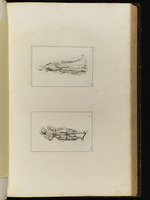 Oben: Junge Frau, nach links gewandt; unten: Mezzetino mit verschränkten Armen