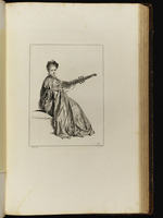 Sitzende junge Frau mit Laute