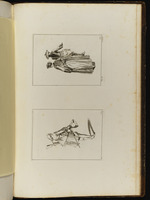 Oben: Frau in Rückansicht und Mann mit ausgestrecktem Zeigefinger; unten: Soldat mit Gewehr unter dem linken Arm und Hut in der rechten Hand