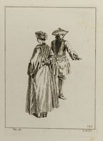 Frau in Rückansicht und Mann mit ausgestrecktem Zeigefinger