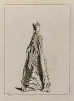 Stehende Frau im Profil nach rechts