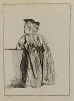 Stehendes kleines Mädchen in Rückansicht