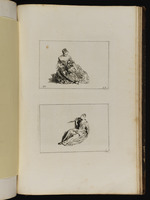 Oben: Auf dem Boden sitzende junge Frau; unten: Sitzende junge Frau mit abgestütztem rechten Arm, ein Buch auf dem Schoß