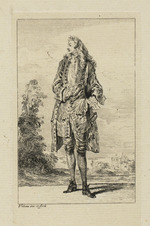 Spaziergänger in Frontalansicht, den Kopf nach links gewandt