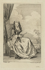 Auf einem Stuhl sitzende Frau