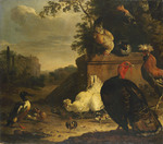 Die weiße Henne mit Küchlein