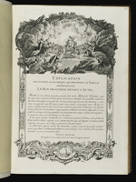 Frankreich vor Gott und den Ältesten, Allegorie zum König vor dem Altar, und erklärender Text