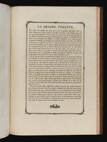 Text zum Stich "Die große Toilette", mit Vignette