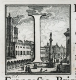 Initiale I mit Ansicht Bolognas