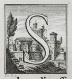 Initiale S mit Befestigungsanlage