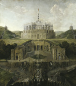 Blick vom Riesenkopf über die Vexierwassergrotte zum Oktogon