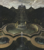 Blick vom Neptunsbecken über die Kaskaden zum Oktogon (Nr. 3)