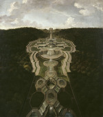 Blick über den großen Platz mit Tempel am Beginn des oberen Drittels der Kaskaden zum Oktogon (Nr. 4)