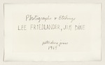 Photographs & Etchings, Titelblatt