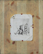 Trompe l´oeil, Wand mit einem Teniers-Stich