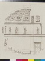 Querschnitt durch den Ständesaal, aus: Plan, coupe, élévation et détails de la restauration du palais des états et de sa nouvelle salle à Cassel, 1810, Blatt IV