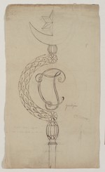 Entwurf für die Bekrönung einer Stange, Aufriß